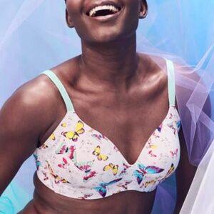 Betsey Johnson X Knix Padded V-neck Bra Sz 2 in Flutterby